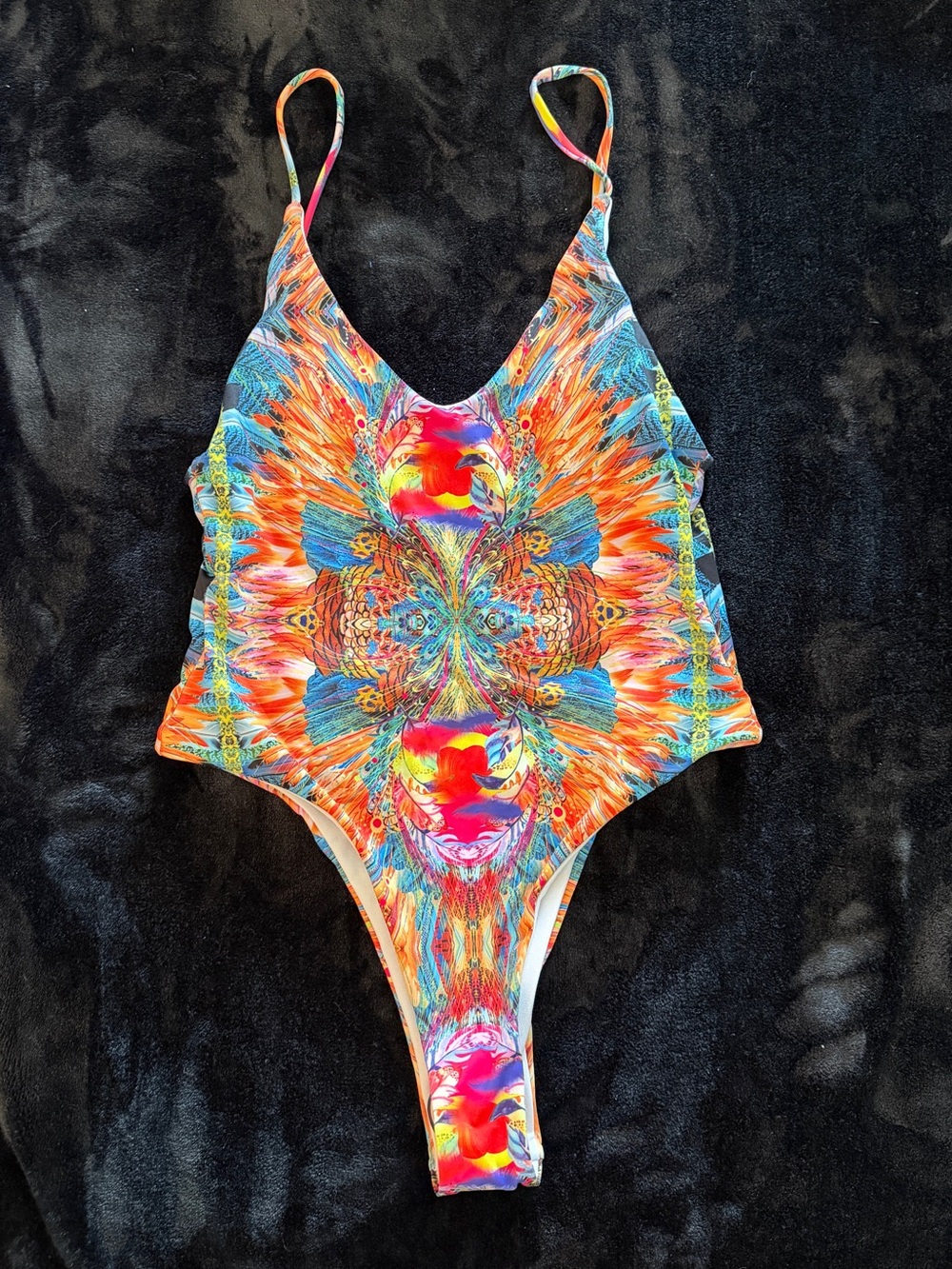 SHEIN Multicolor Abstract Print One-Piece Swimsuit